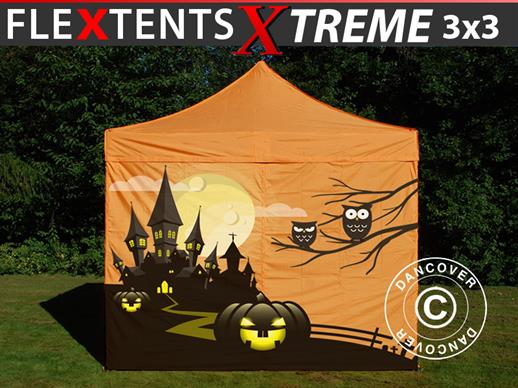 Pop up gazebo FleXtents Xtreme 50 with full digital print, 3x3 m, incl. 4 sidewalls