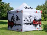 Gazebo pieghevole FleXtents Xtreme 50 con completa stampa digitale, 3x3m, incl. 4 pareti laterali