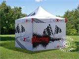 Gazebo pieghevole FleXtents Xtreme 50 con completa stampa digitale, 3x3m, incl. 4 pareti laterali