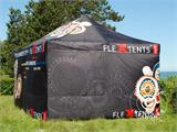 Gazebo pieghevole FleXtents Xtreme 50 con completa stampa digitale, 3x6m, incl. 4 pareti laterali