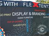 Gazebo pieghevole FleXtents Xtreme 50 con completa stampa digitale, 3x6m, incl. 4 pareti laterali