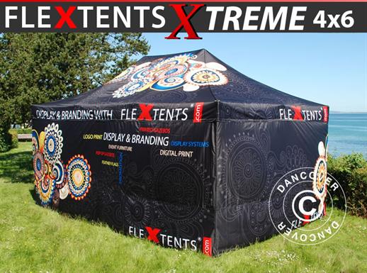 Pop up gazebo FleXtents Xtreme 50 with full digital print, 4x6 m, incl. 4 sidewalls