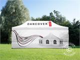 Gazebo pieghevole FleXtents Xtreme 50 con completa stampa digitale, 4x6m, incl. 4 pareti laterali