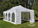 Tente Pliante FleXtents PRO Vintage Style 4x8m Blanc, avec 6 cotés