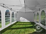 Tente Pliante FleXtents PRO Vintage Style 4x8m Blanc, avec 6 cotés