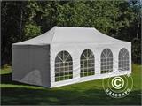 Faltzelt FleXtents PRO Vintage Style 4x8m Weiß, mit 6 Seitenwänden