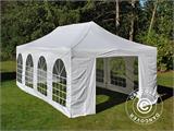 Tente Pliante FleXtents PRO Vintage Style 4x8m Blanc, avec 6 cotés