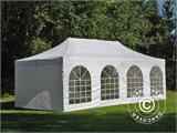 Tente Pliante FleXtents PRO Vintage Style 4x8m Blanc, avec 6 cotés