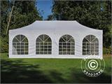 Tente Pliante FleXtents PRO Vintage Style 4x8m Blanc, avec 6 cotés