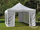 Tente Pliante FleXtents PRO Vintage Style 4x8m Blanc, avec 6 cotés