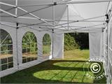 Tente Pliante FleXtents PRO Vintage Style 4x8m Blanc, avec 6 cotés