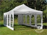 Faltzelt FleXtents PRO Vintage Style 4x8m Weiß, mit 6 Seitenwänden