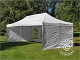 Faltzelt FleXtents PRO Vintage Style 4x8m Weiß, mit 6 Seitenwänden