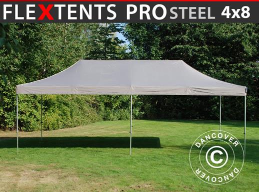 Faltzelt FleXtents PRO Steel 4x8m Latte