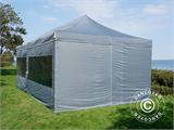 Tente pliante FleXtents PRO Steel 4x8m Gris, avec 6 cotés