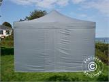 Tente pliante FleXtents PRO Steel 4x8m Gris, avec 6 cotés