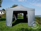 Tente pliante FleXtents PRO Steel 4x8m Gris, avec 6 cotés