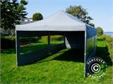 Faltzelt FleXtents PRO Steel 4x8m Grau, mit 6 Seitenwänden