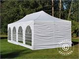 Tente Pliante FleXtents PRO Steel Vintage Style 4x8m Blanc, avec 6 cotés