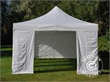 Tente Pliante FleXtents PRO Steel Vintage Style 4x8m Blanc, avec 6 cotés