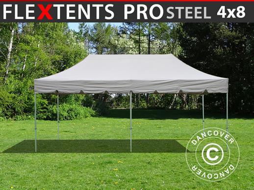 Faltzelt FleXtents PRO Steel "Peaked" 4x8m Latte