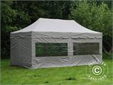 Tente Pliante FleXtents PRO Steel "Peaked" 4x8m Latte, avec 6 cotés