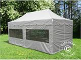 Tente Pliante FleXtents PRO Steel "Peaked" 4x8m Latte, avec 6 cotés