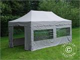 Faltzelt FleXtents PRO Steel "Peaked" 4x8m Latte, mit 6 Seitenwänden