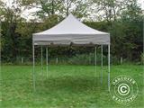 Faltzelt FleXtents PRO Steel "Peaked" 4x8m Latte, mit 6 Seitenwänden