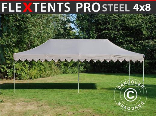 Tente Pliante FleXtents PRO Steel "Morocco" 4x8m Latte