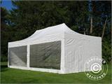 Faltzelt FleXtents PRO Steel 4x8m Weiß, Flammenhemmend, mit 6 Seitenwänden