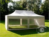 Tente pliante FleXtents PRO Steel 4x8m Blanc, Ignifugé, avec 6 cotés