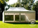 Tente pliante FleXtents PRO Steel 4x8m Blanc, Ignifugé, avec 6 cotés