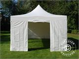 Faltzelt FleXtents PRO Steel 4x8m Weiß, Flammenhemmend, mit 6 Seitenwänden