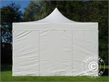 Tente pliante FleXtents PRO Steel 4x8m Blanc, Ignifugé, avec 6 cotés