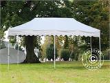 Pop up gazebo FleXtents PRO Steel "Wave" 3x6 m White, incl. 6 sidewalls