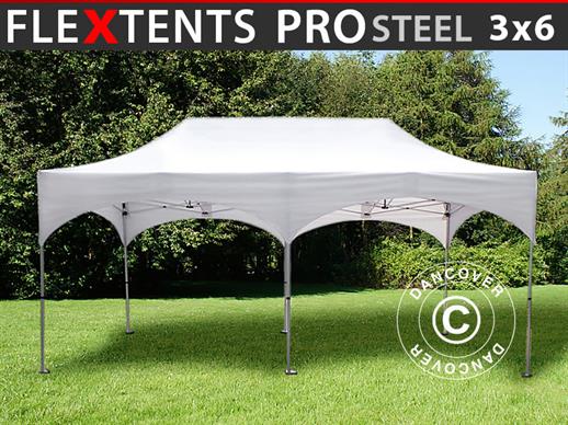 Tente pliante FleXtents PRO Steel "Arched" 3x6m Blanc