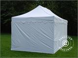 Faltzelt FleXtents PRO Steel "Morocco" 3x6m Weiß, mit 6 Seitenwänden