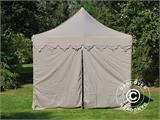 Tente Pliante FleXtents PRO Steel "Morocco" 3x6m Latte, avec 6 cotés