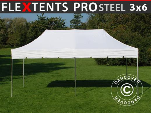 Faltzelt FleXtents PRO Steel "Peaked" 3x6m Weiß