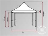 Faltzelt FleXtents PRO Steel "Peaked" 3x6m Weiß