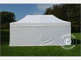 Faltzelt FleXtents PRO Steel "Peaked" 3x6m Weiß, mit 6 Seitenwänden