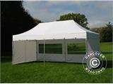 Tente Pliante FleXtents PRO Steel "Peaked" 3x6m Blanc, avec 6 cotés