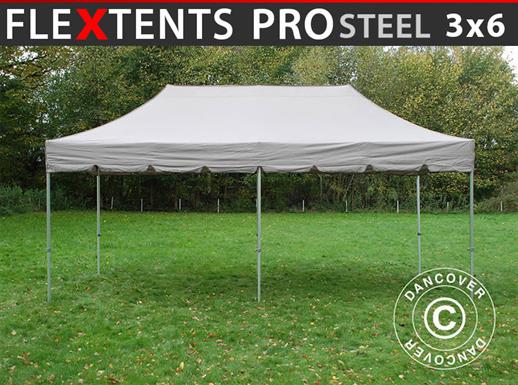 Faltzelt FleXtents PRO Steel "Peaked" 3x6m Latte