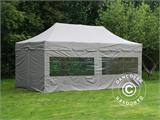 Faltzelt FleXtents PRO Steel "Peaked" 3x6m Latte, mit 6 Seitenwänden