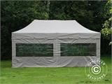 Tente Pliante FleXtents PRO Steel "Peaked" 3x6m Latte, avec 6 cotés