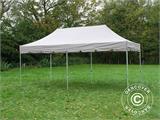 Tente Pliante FleXtents PRO Steel "Peaked" 3x6m Latte, avec 6 cotés