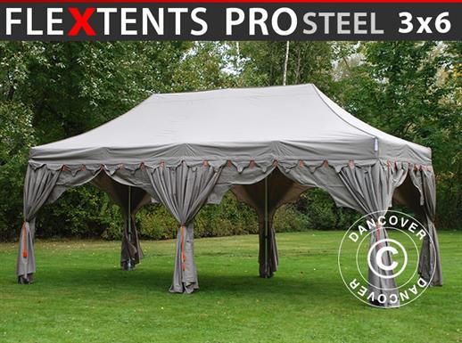 Faltzelt FleXtents PRO Steel "Raj" 3x6m Latte/Orange