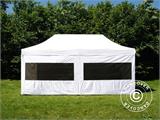 Tente pliante FleXtents PRO Steel 3x6m Blanc, Ignifugé, avec 6 cotés