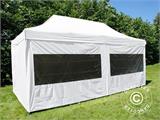 Tente pliante FleXtents PRO Steel 3x6m Blanc, Ignifugé, avec 6 cotés